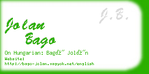 jolan bago business card